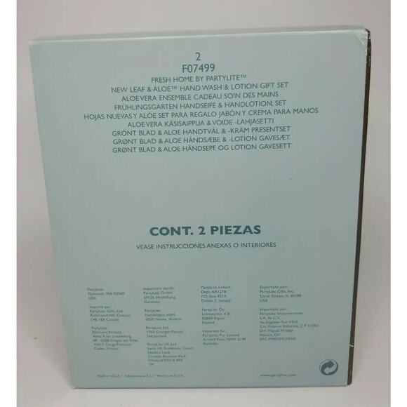 Partylite fresh home gift set hand wash & lotion new leaf aloe p18d/f07499 - Picture 2 of 2